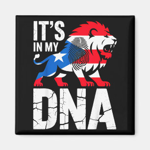 Íman No meu dna leão rugindo na bandeira rican porto ri