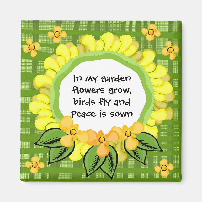 Íman No meu jardim... Magnet Square (Frente)