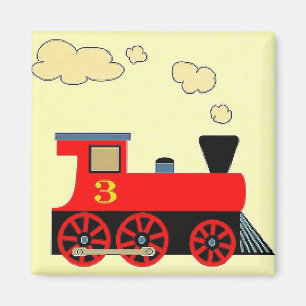 Íman "No. vermelho 3" do trem QUADRADO da imã de