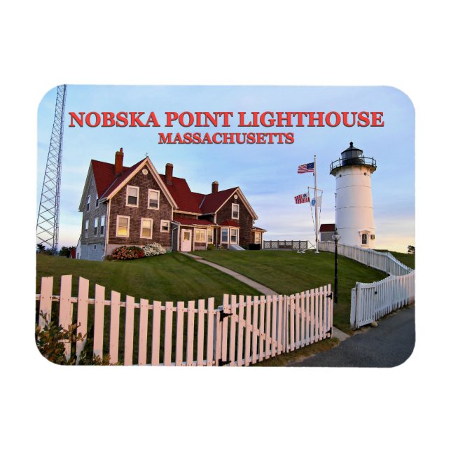 Íman Nobska Point Lighthouse Massachusetts Photo Magnet (Horizontal)