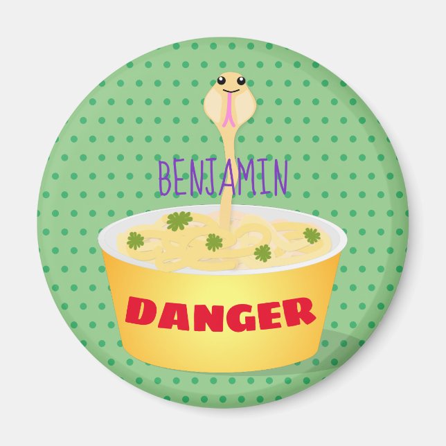 Íman Nódulos bonitos cobra ilustram humor com ilustraçã (Frente)