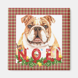 Íman Noel do Bulldog da Watercolor