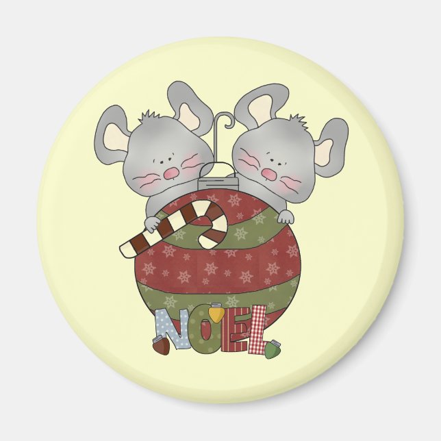 Íman Noel Mice Holiday T-shirts e presentes (Frente)
