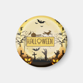 Íman Noite Assustadora de Halloween com Design de Outon
