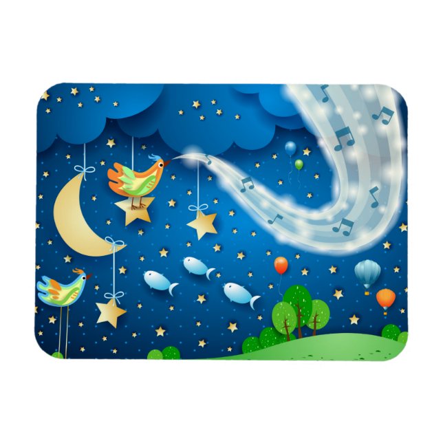 Íman Noite com música e aves (Horizontal)