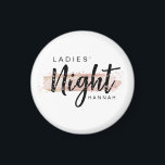 Íman Noite das Mulheres Aquarela Batizado de Noiva<br><div class="desc">A equipe da noiva vai adorar o design da Noite das Mulheres em uma fonte de caligrafia divertida contra um traço de rosa aquarela com respingos de confete. Personalize facilmente com o nome da sua garota favorita.  Torna-se um lindo souvenir para sempre daquela noite especial.</div>