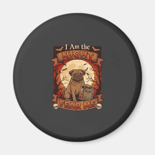 Íman Noite de Am Me Temer Halloween Pug Lua Lápide