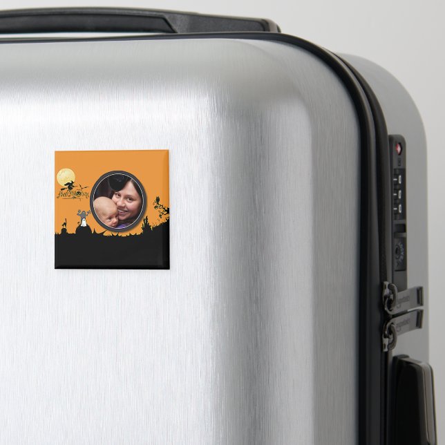 Íman Noite de Dia das Bruxas em Laranja, adicione sua f (In Situ (Luggage))