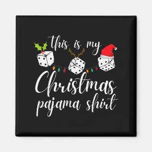 Íman Noite de Jogo de Dados de Pijama de Natal Bunco