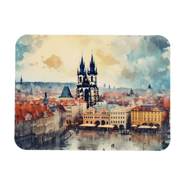 Íman Noite de Praga na República Checa (Horizontal)