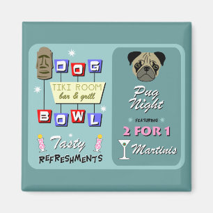Íman Noite de rolamento de Tiki do cão do Pug