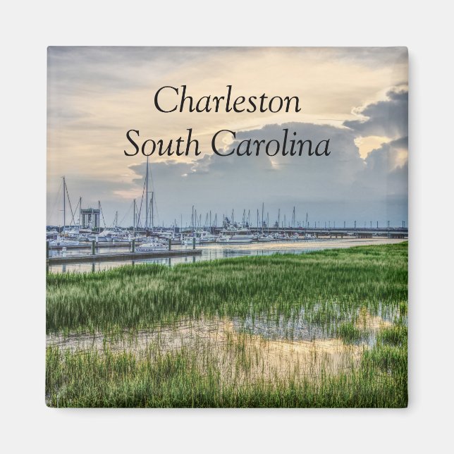 Íman Noite Em Charleston Harbor (Frente)