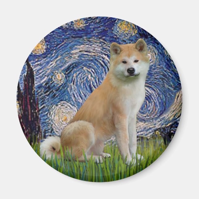 Íman Noite Estrelada - Akita Inu (Frente)