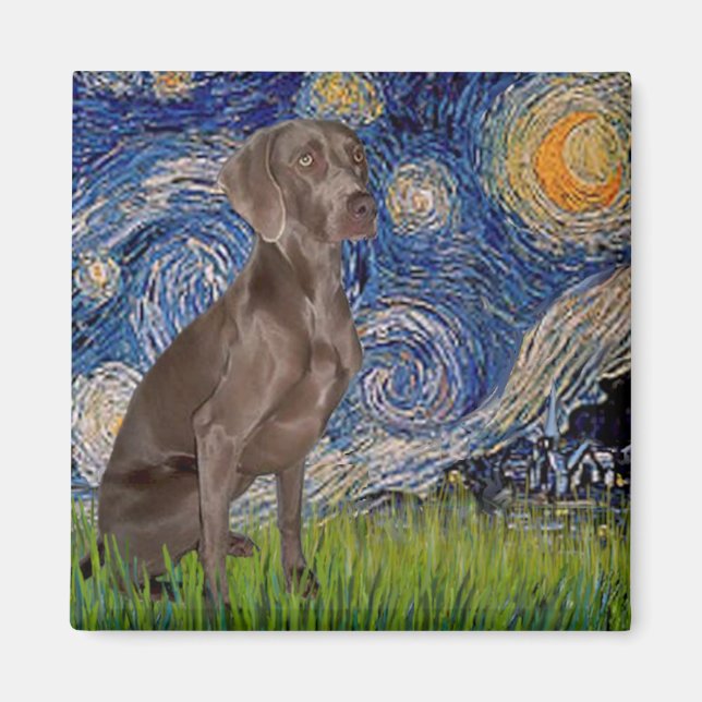 Íman Noite Estrelada - Weimaraner (Z) (Frente)