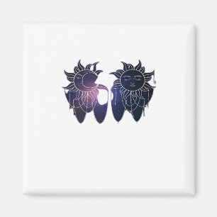 Íman Noite Estrelada Whimsigoth Sol Lua Bruxa Clássica