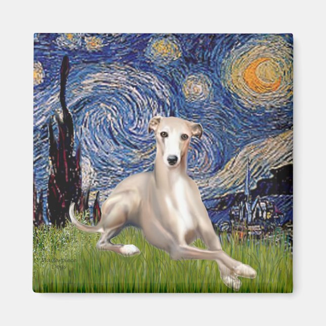 Íman Noite Estrelada - Whippet #2 (Frente)