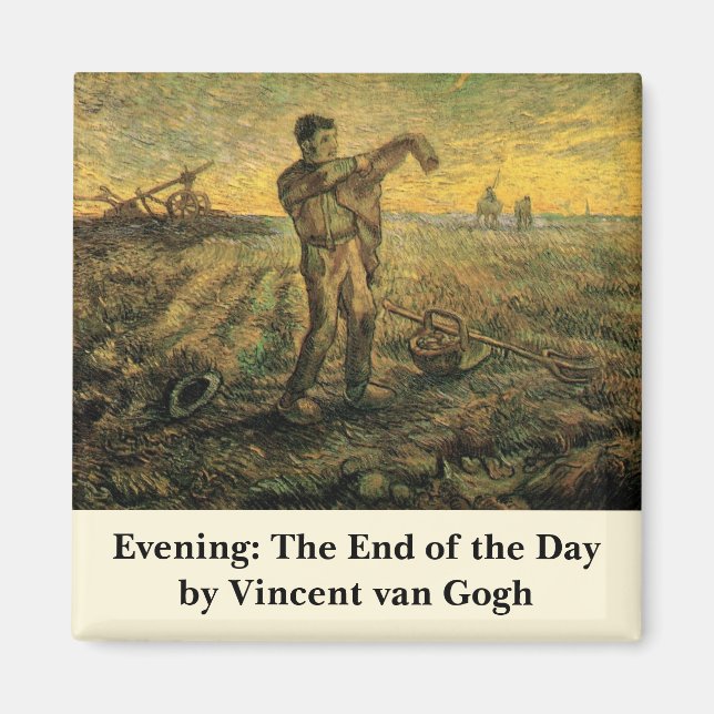 Íman Noite - Fim do dia por Vincent van Gogh (Frente)