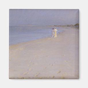 Íman Noite na praia sul, Skagen do verão, 1893