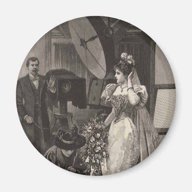 Íman Noiva Antiga, Retrato de Noiva com Fotógrafo (Frente)