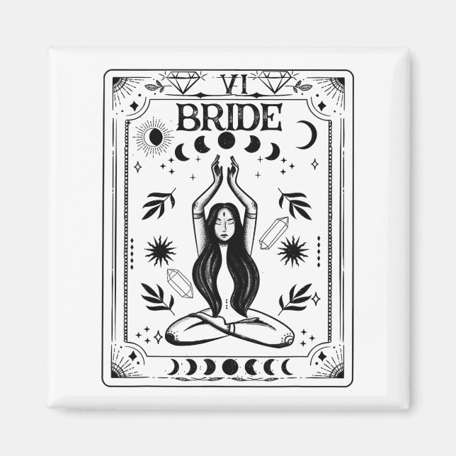 Íman Noiva Bruxa Coven Tarot Celestial Gótico Solteirão (Frente)