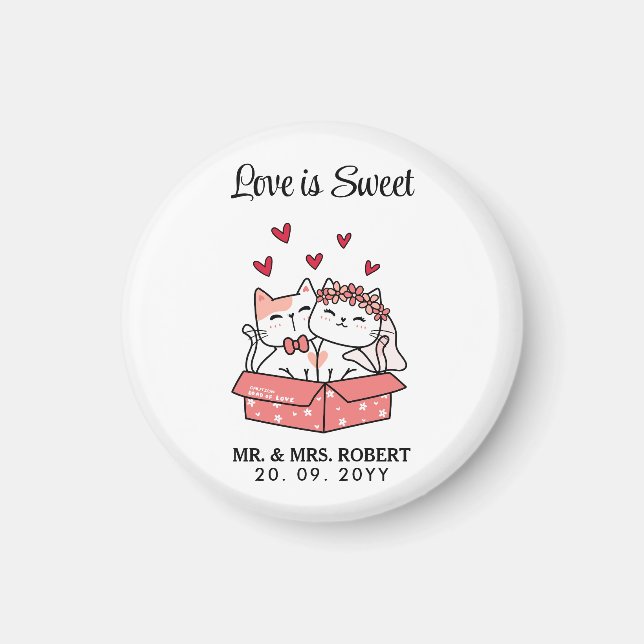 Íman Noiva De Gato E Casamento De Noite (Frente)