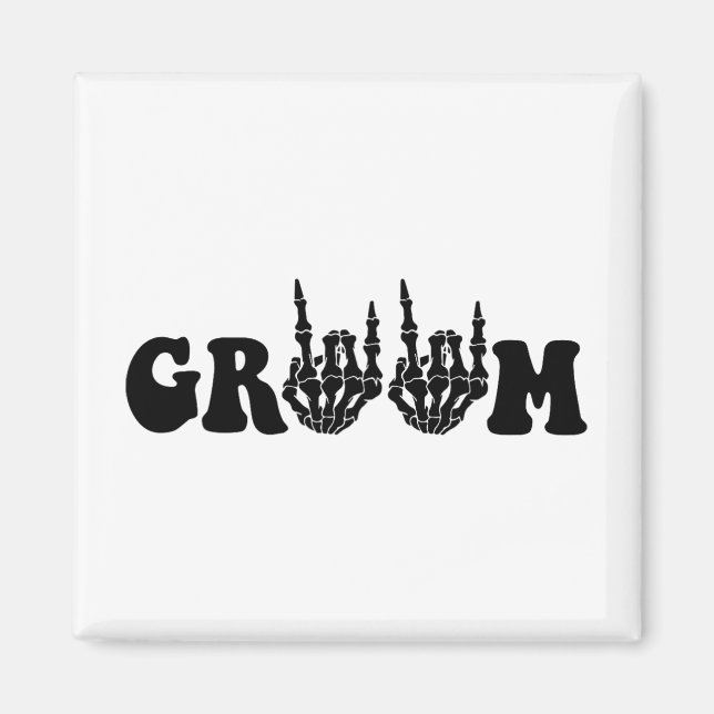 Íman Noiva de Groom Skeleton Gothic Halloween Bach (Frente)