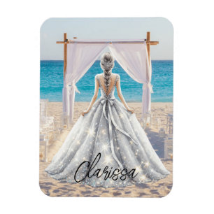 Íman Noiva Dia do Casamento Praia Casamento Vestido Lux