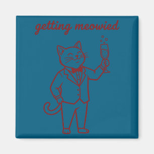 Íman Noiva do casamento de gato engraçado meowied noivo