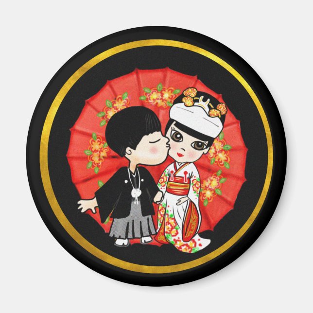 Íman Noiva do Casamento Japonês - Cartoon Bonito Kawaii (Frente)