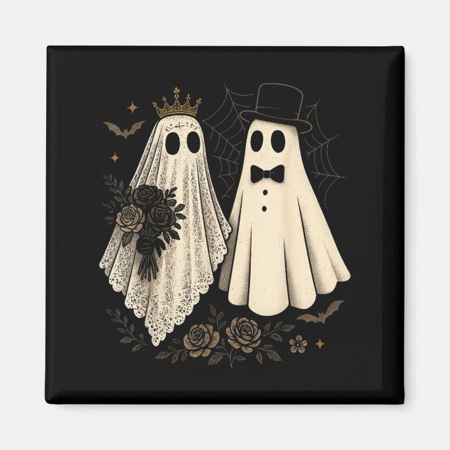 Íman Noiva e Noivo Fantasmas Assustadores Casamento de  (Frente)