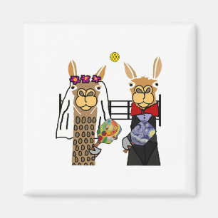 Íman Noiva e Noivo Llama Divertido de Pickleba Smiletee