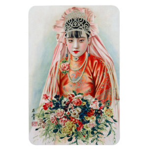 Íman Noiva em Vermelho Chinês Casamento Shanghai Yuefen