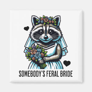 Íman Noiva Feral de Alguém Guaxinim Fofo Casamento Engr