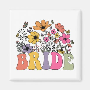 Íman Noiva Floral Bridesmaid Flores Selvagens Groovy Ba