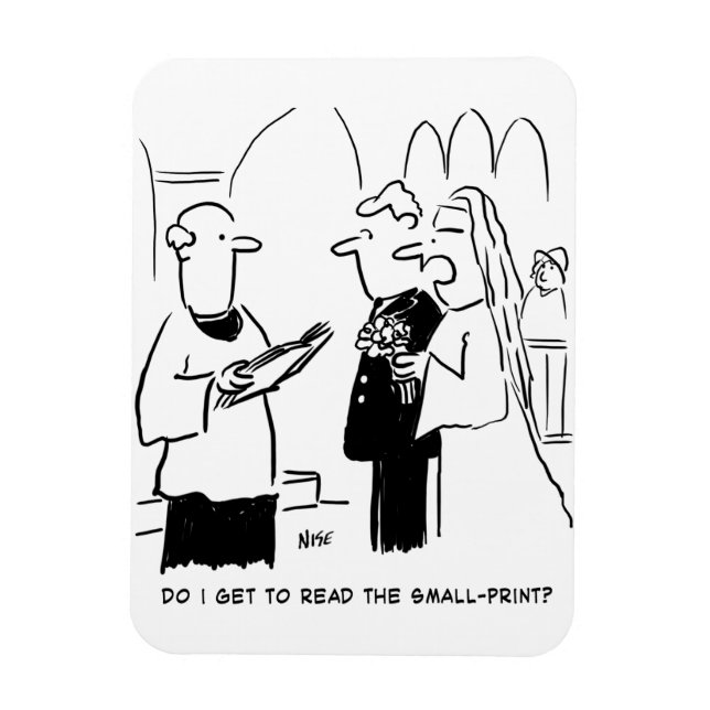 Íman Noiva Quer Ver Letra Miúda Cartoon (Vertical)