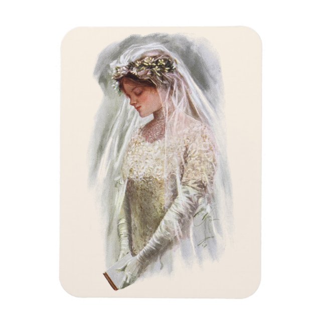 Íman Noiva Vitoriana Antiga com Bíblia Harrison Fisher (Vertical)