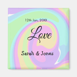 Íman Noivado amor casal casamento colorido bohpattern