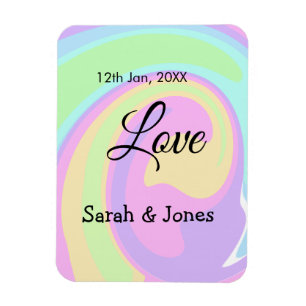 Íman Noivado amor casal casamento colorido bohpattern