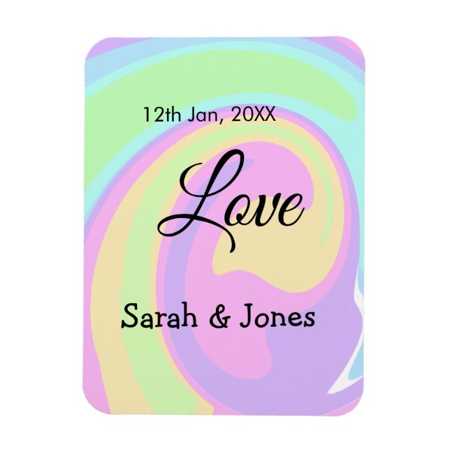 Íman Noivado amor casal casamento colorido bohpattern (Vertical)