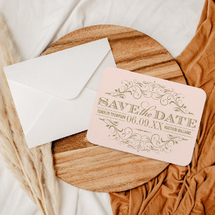 Íman Noivado Antigo Blush Vintage Salve a Data
