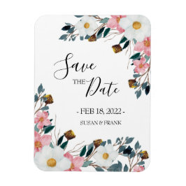 Íman Noivado Floral Blush Salve a Data