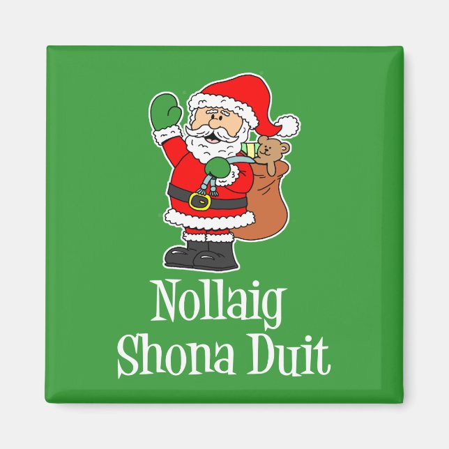 Íman Nollaig Shona Duit Natal Irlandês Papai Noel (Frente)