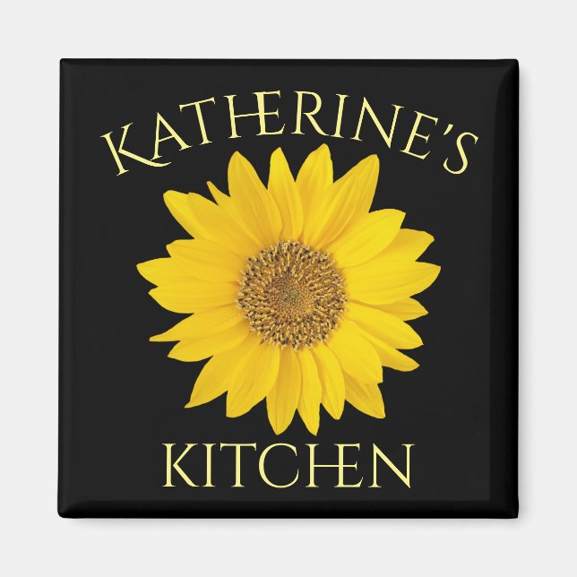 Íman Nome Amarelo Brilhante Kitchen Black (Frente)