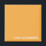 Íman Nome amarelo de Cape Gooseberry<br><div class="desc">Cabo Gooseberry,  também conhecido como Physalis,  é uma planta da família da sombra noturna,  cujas bagas cultivam dentro a protetora de paparia calyx.
Aqui,  a cor amarela quente distintiva da baga dá o seu nome a uma das cores assinaturas da Nomencolor.</div>