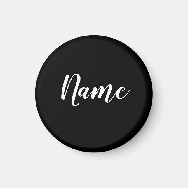Íman Nome Branco em Fundo Preto (Frente)