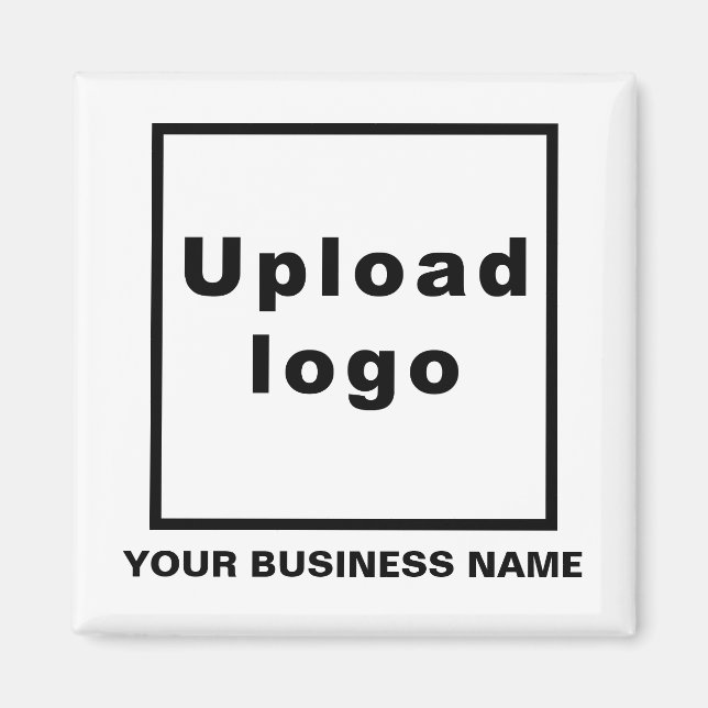 Íman Nome comercial e ímã quadrado branco de logotipo (Frente)