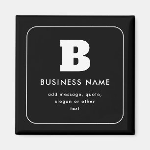 Íman Nome comercial e slogan editáveis Preto e Branco
