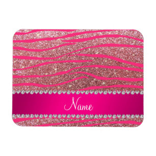Íman Nome da cinta-zebra rosa-quente listras pastel cor