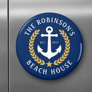 Íman Nome da família Beach House Anchor Dourado Laurel 