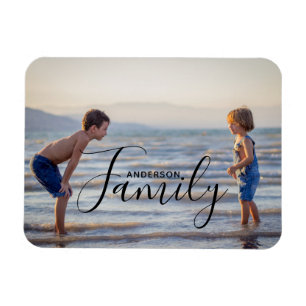 Íman Nome da Família Personalizada de Modelo de Foto Mo